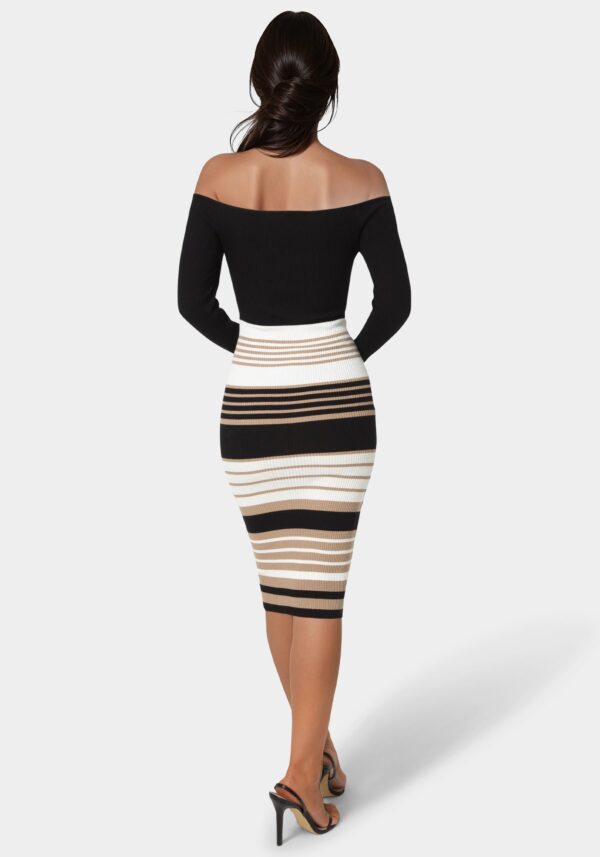 Off Shoulder Stripe Dress